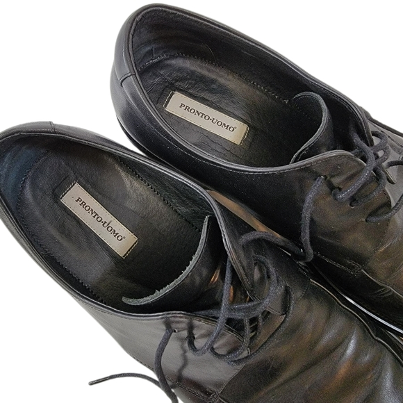 Pronto Uomo Moc Toe Black Leather Mens Size 13 - Picture 2 of 6